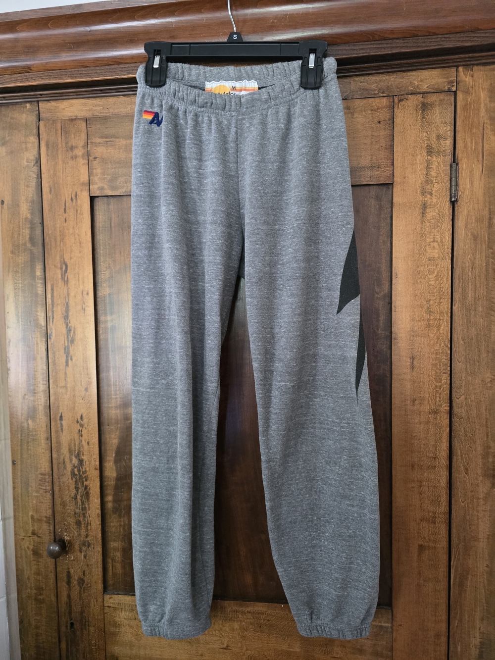 Aviator Nation Gray Lightning Bolt Joggers Medium - Picture 2 of 7